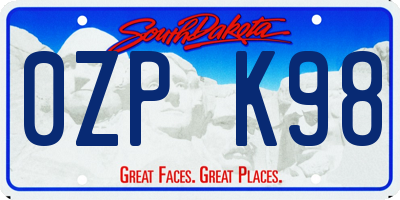 SD license plate 0ZPK98