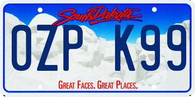 SD license plate 0ZPK99