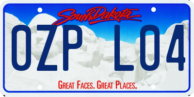 SD license plate 0ZPL04