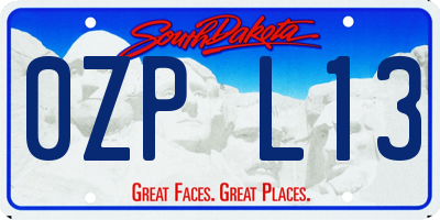 SD license plate 0ZPL13