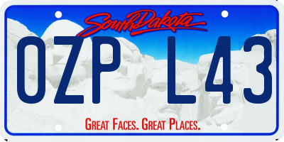 SD license plate 0ZPL43