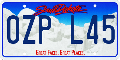 SD license plate 0ZPL45