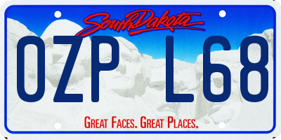 SD license plate 0ZPL68