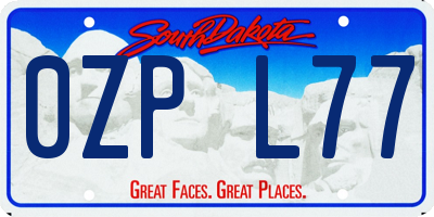 SD license plate 0ZPL77
