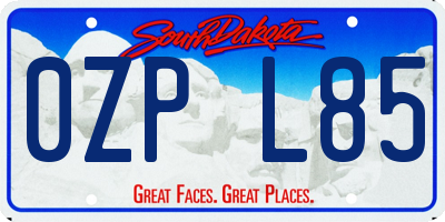 SD license plate 0ZPL85