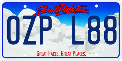 SD license plate 0ZPL88