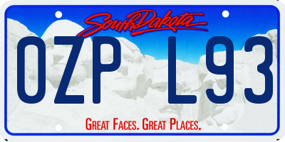 SD license plate 0ZPL93
