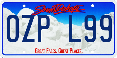 SD license plate 0ZPL99