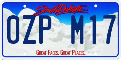 SD license plate 0ZPM17