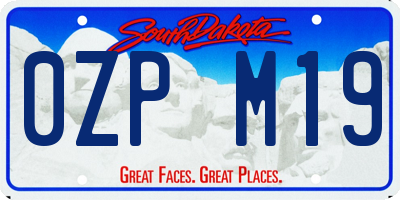 SD license plate 0ZPM19