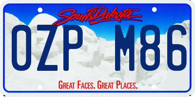 SD license plate 0ZPM86