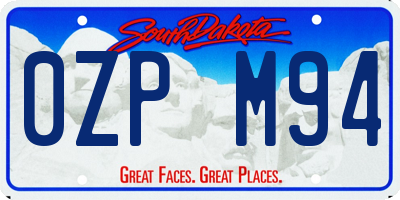 SD license plate 0ZPM94