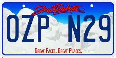 SD license plate 0ZPN29