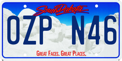 SD license plate 0ZPN46