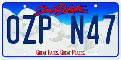 SD license plate 0ZPN47