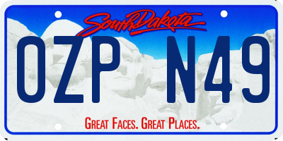 SD license plate 0ZPN49