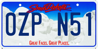 SD license plate 0ZPN51