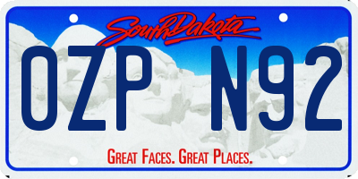 SD license plate 0ZPN92