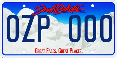 SD license plate 0ZPO00