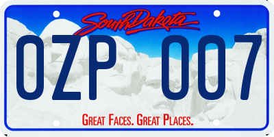 SD license plate 0ZPO07