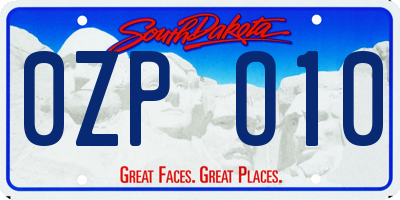 SD license plate 0ZPO10