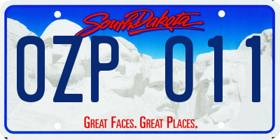 SD license plate 0ZPO11