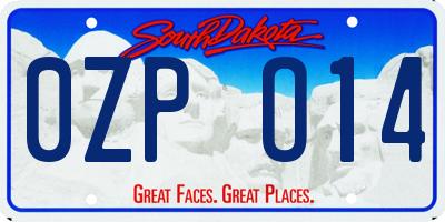 SD license plate 0ZPO14
