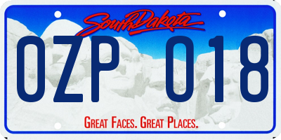 SD license plate 0ZPO18