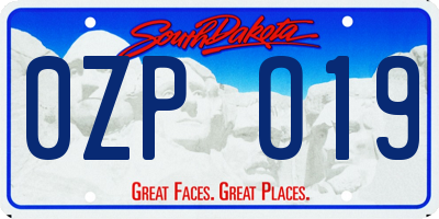 SD license plate 0ZPO19