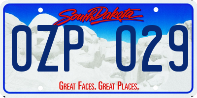 SD license plate 0ZPO29