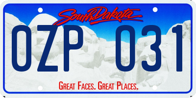 SD license plate 0ZPO31