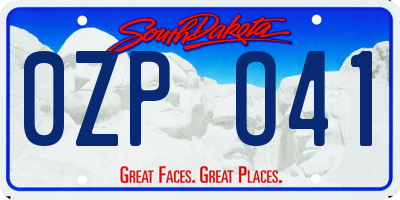SD license plate 0ZPO41
