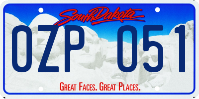 SD license plate 0ZPO51