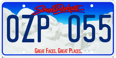 SD license plate 0ZPO55