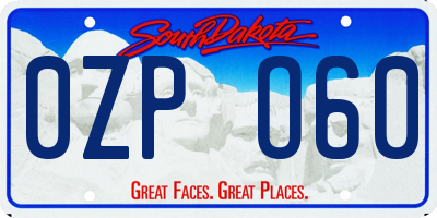 SD license plate 0ZPO60