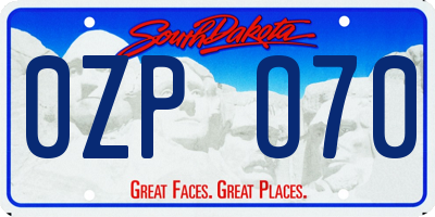SD license plate 0ZPO70