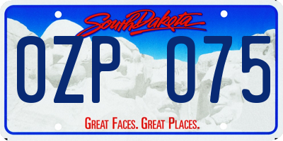 SD license plate 0ZPO75