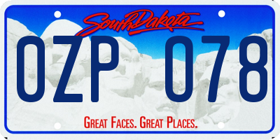 SD license plate 0ZPO78