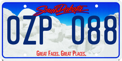 SD license plate 0ZPO88