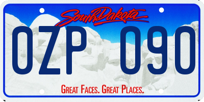 SD license plate 0ZPO90