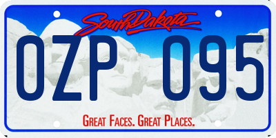 SD license plate 0ZPO95