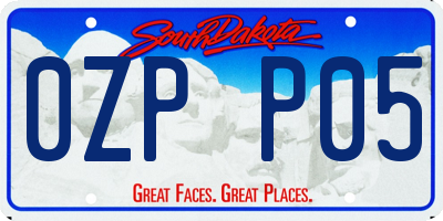 SD license plate 0ZPP05