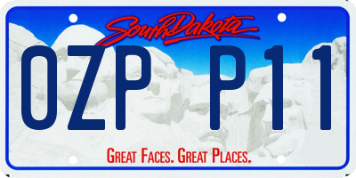 SD license plate 0ZPP11