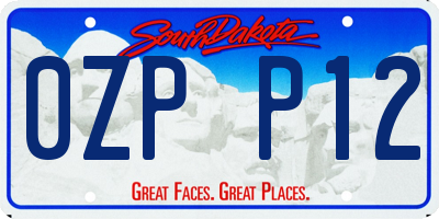 SD license plate 0ZPP12