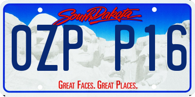 SD license plate 0ZPP16