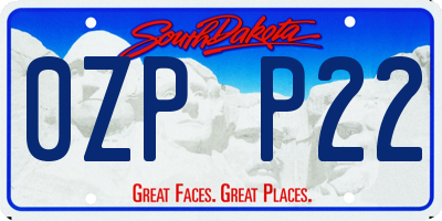 SD license plate 0ZPP22