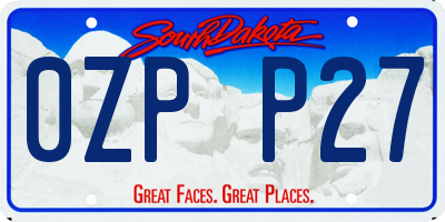 SD license plate 0ZPP27