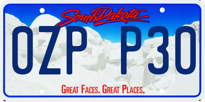 SD license plate 0ZPP30