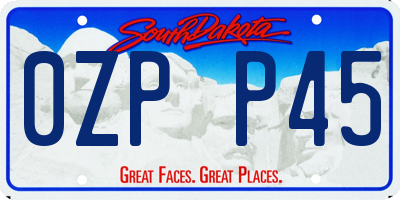 SD license plate 0ZPP45