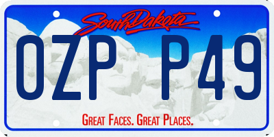 SD license plate 0ZPP49